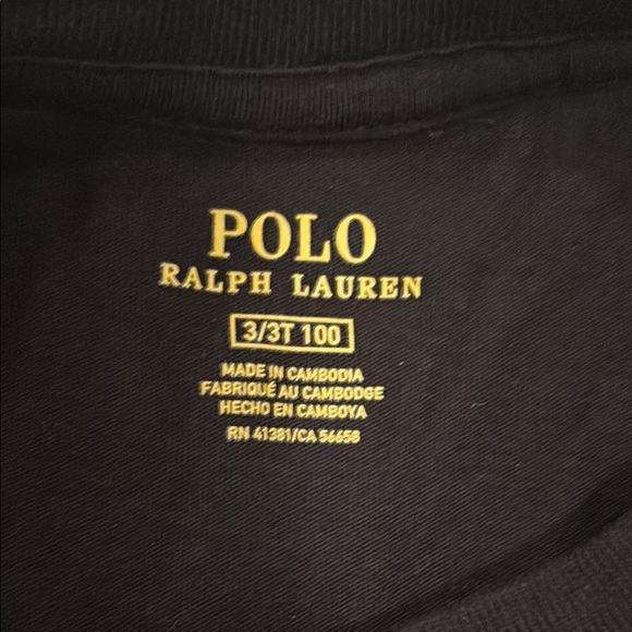 Ralph Lauren Black T-Shirt with Red Logo Size 3T - Picture 4 of 5